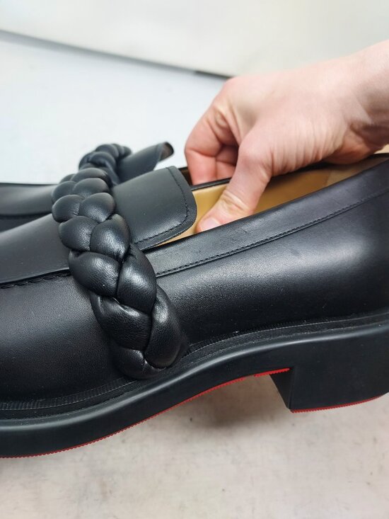 Christian Louboutin MENS Black Leather Braid Urbino Loafer main image 5